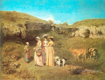 Gustave Courbet œuvres - Les Jeunes Dames du Village Réaliste réalisme peintre CGF Gustave Courbet